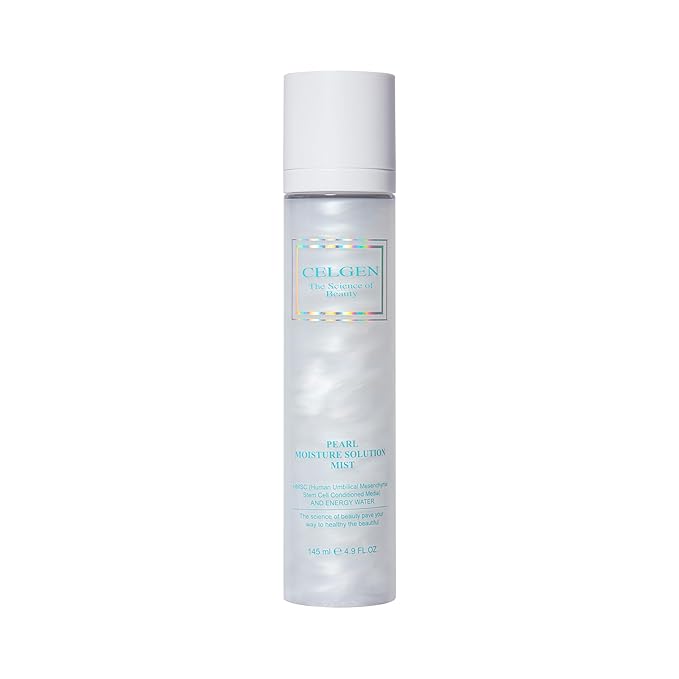 [CELGEN] Pearl Moisture Solution Mist – 3-in-1 Toner, Makeup Primer & Setting Spray, Brightening & Hydrating Face Mist, 4.9 Fl. Oz./145ml