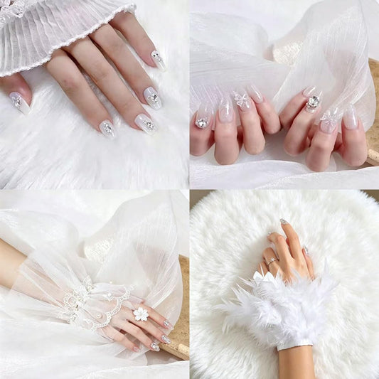 4 Pcs Nail Background Mat for Pictures Flat Lay Mat with Small Area Rug Background Silk Feather Sleeves Lace Sleeves Perfect for Nail Art Jewelry Photography Display and Creative Flat Lay Shooting