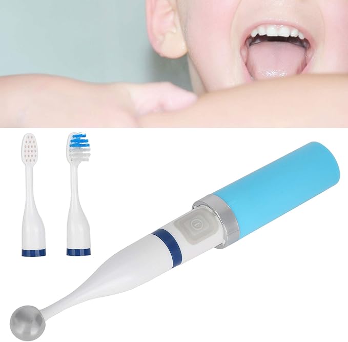 Electric Tongue Muscle Training Device, Oral Massage Stimulation Stick, Speech Swallowing Aid Training with Toothbrush Head, Tongue Mouth Muscle Training Tools