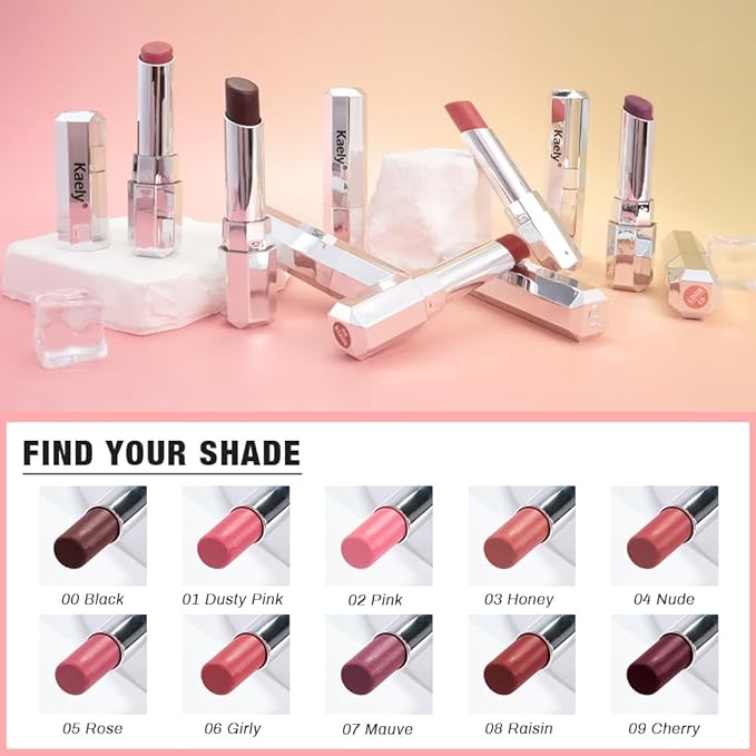 Kaely 2Pcs Honey Lipstick Tinted Lip Balm, Hydrating Shine Lipstick for Women Dry Lips, Moisturizing Nourishing Glossy Lip Gloss Stain Makeup, Sheer Lightweight, Vegan, 07 Mauve+09 Cherry