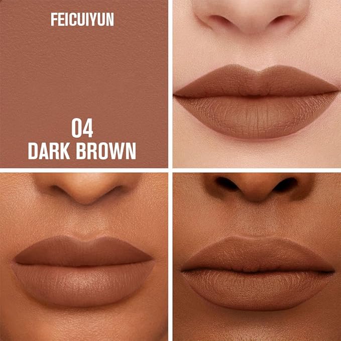 Matte Calligraphy Liquid Lip Liner Lipstick Pencil, Dark Brown Long-Lasting Transfer-Proof Lip Stain, Lightweight Lipstick, Sheer Buildable Color, Fades to a Natural Wash of Colors
