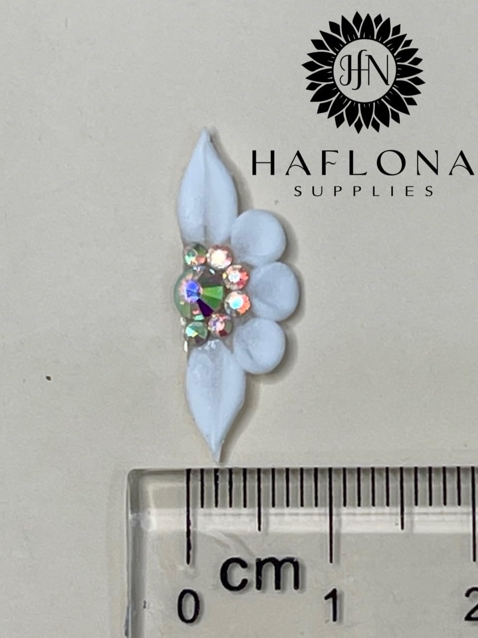 Set 10Pcs 3D Flowers Nails Charms With Rhinestone Gems Handmade by Acrylic Powder Design For Long Nail L,XL,XXL Flower Nail Art Floral Salon Decor Women Girls (White No Rhinestones-10Pcs)