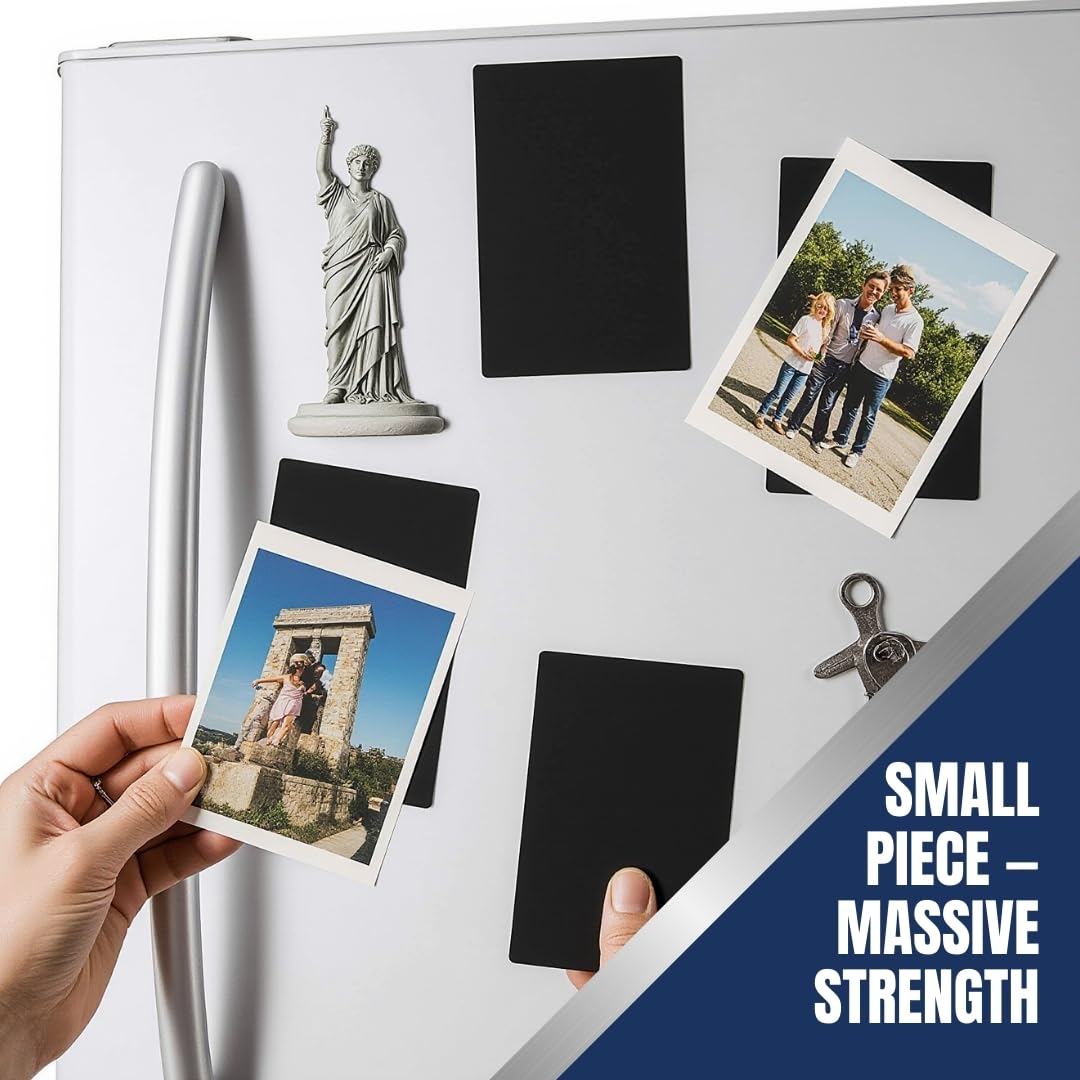 Flexible Magnets – Magnetic Sheets with Adhesive Backing, 4" x 6" (25 Pack) Stick-On Magnetic Sheets for Refrigerator Magnets, Magnetic Labels, Crafts, DIY Projects & More