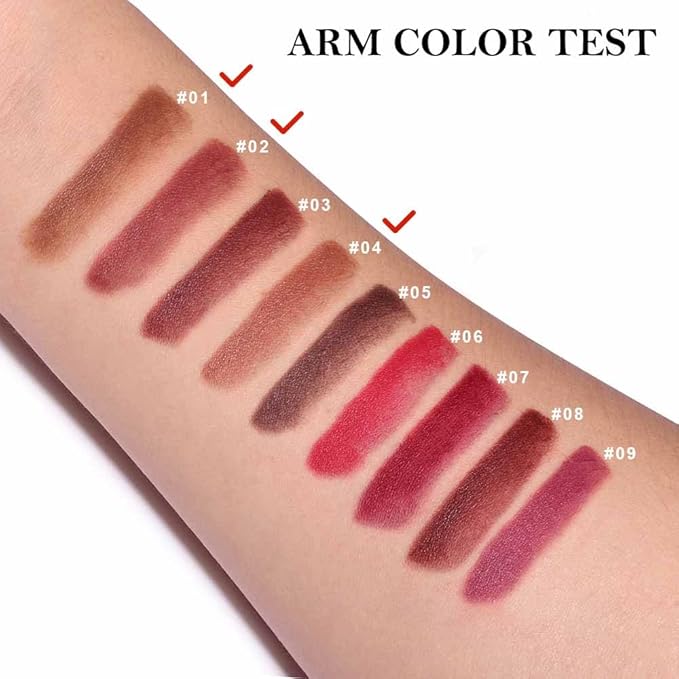 BINGBRUSH 2-in-1 Gradient Matte Lipstick & Lip Liner Set,3Pcs Long Lasting Waterproof Lip Crayon for Women, Flawless Contour, Lightweight Ombre Lip Color Pencil(01#&02#&04#)