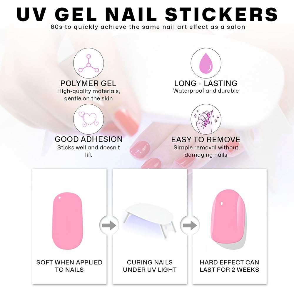 Semi Cured Gel Nail Strips with Leopard Designs Colorful Glitter Nail strips Fall Wraps Salon Quality & Easy to Use 20 Pcs for Women