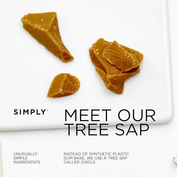 SIMPLY Gum | Dental Gum | Xylitol Chewing Gum - Sugar Free | Peppermint | Pack of Six (90 Pieces Total) | Synthetic Plastic Free + Sugar Free + Aspartame Free