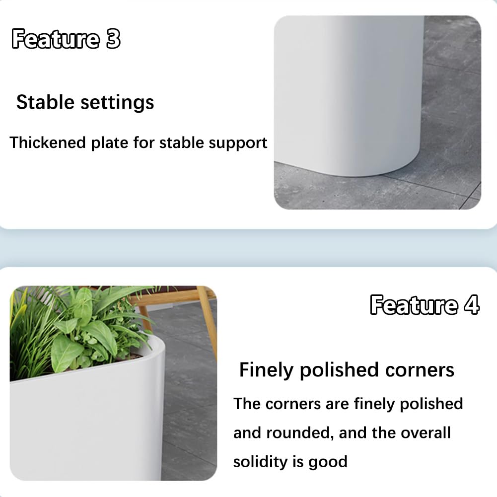 Sions Freestanding Planter Garden Beds, Outdoor Galvanized Planter Raised Garden Boxes, Raised Vegetable Gardens and Balcony Plant Tray Planting Beds,White 60cm*30cm*50cm