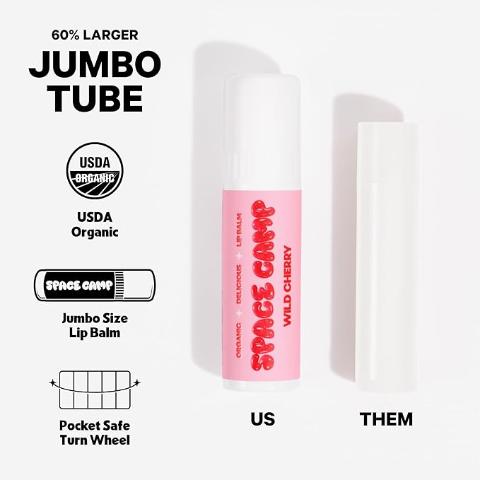 Wellness Jumbo Lip Balm - Frosted Mint Organic Flavored Balm (2 Pack)