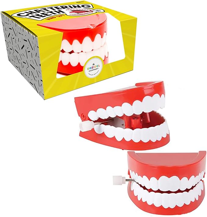 The Dreidel Company Wind Up Teeth Chomping & Chattering Teeth Toys for Kids Birthday Party Favors, Novelty and Gag Gifts, 2.5" Inches (50-Pack)