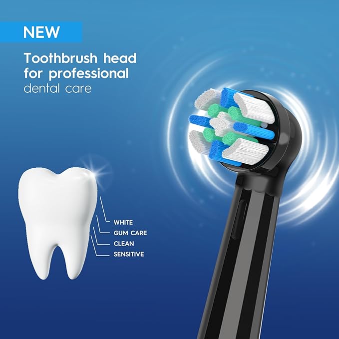 IO Replacement Heads Compatible with Oral b IO 2/3/4/5/6/7/8/9/10 Series Electric Toothbrush, Brush Heads Refills Compatible with Oral B IO for Teeth Clean (6 Black)