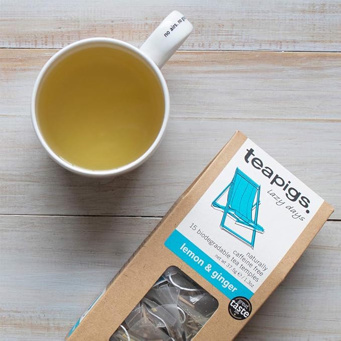 teapigs Herbal Tea Bags Made With Whole Leaves Pack of Tea bags, Ginger Lemon, 50 Count