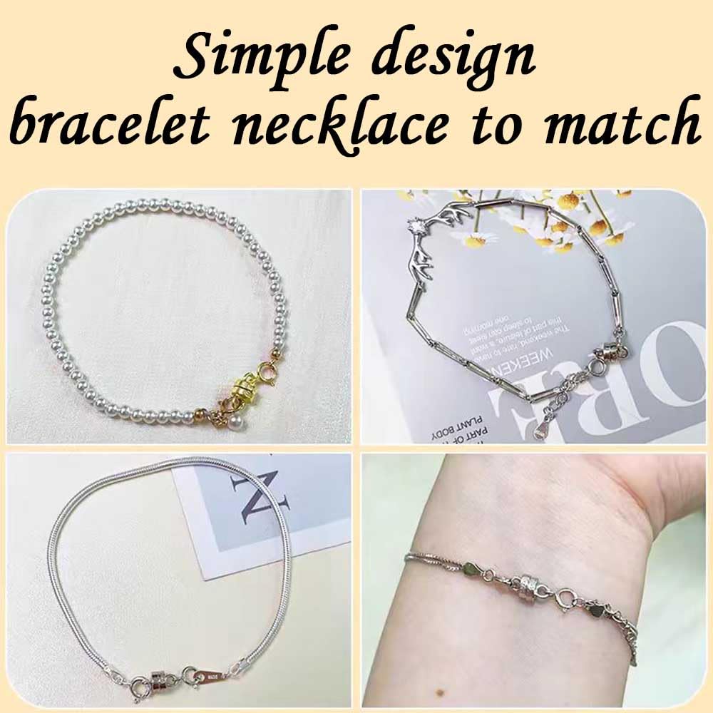 Oilzorr 925 Silver Magnetic Necklace Clasps, Magnetic Necklace Clasps and Closures for Bracelet Necklace Extender (6pcs | 3gold & 3silver)