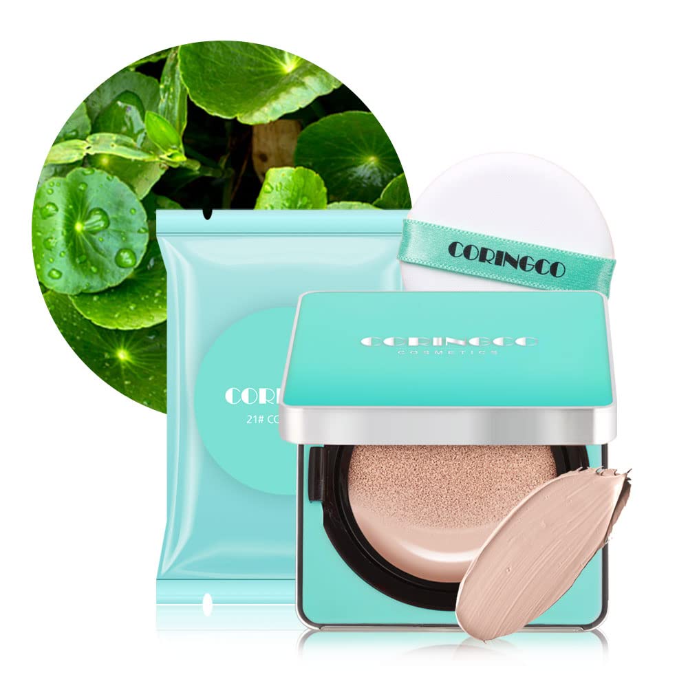K beauty Makeup Air BB Cushion SPF50+ PA+++ Moisture Cherry Blossom Water Cushion + Refill 0.5floz (Centella Asiatica #21)