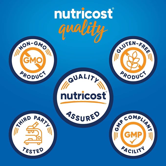 Nutricost Casein Protein Powder 2lb Chocolate - Micellar Casein, Gluten Free, Non-GMO