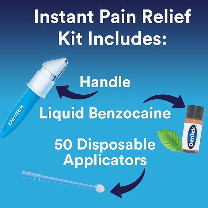 DenTek Instant Oral Pain Relief Maximum Strength Kit for Toothaches | 50 Count