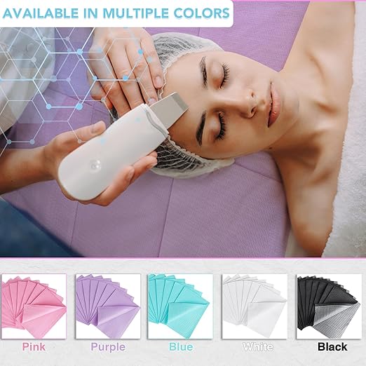 80 Pack Disposable Dental Bibs 13"x18", 3-Ply Waterproof Tattoo Bibs Sheet for Nail Salon, Dental Clinic, Feeding, Tattoo Shop (Purple)