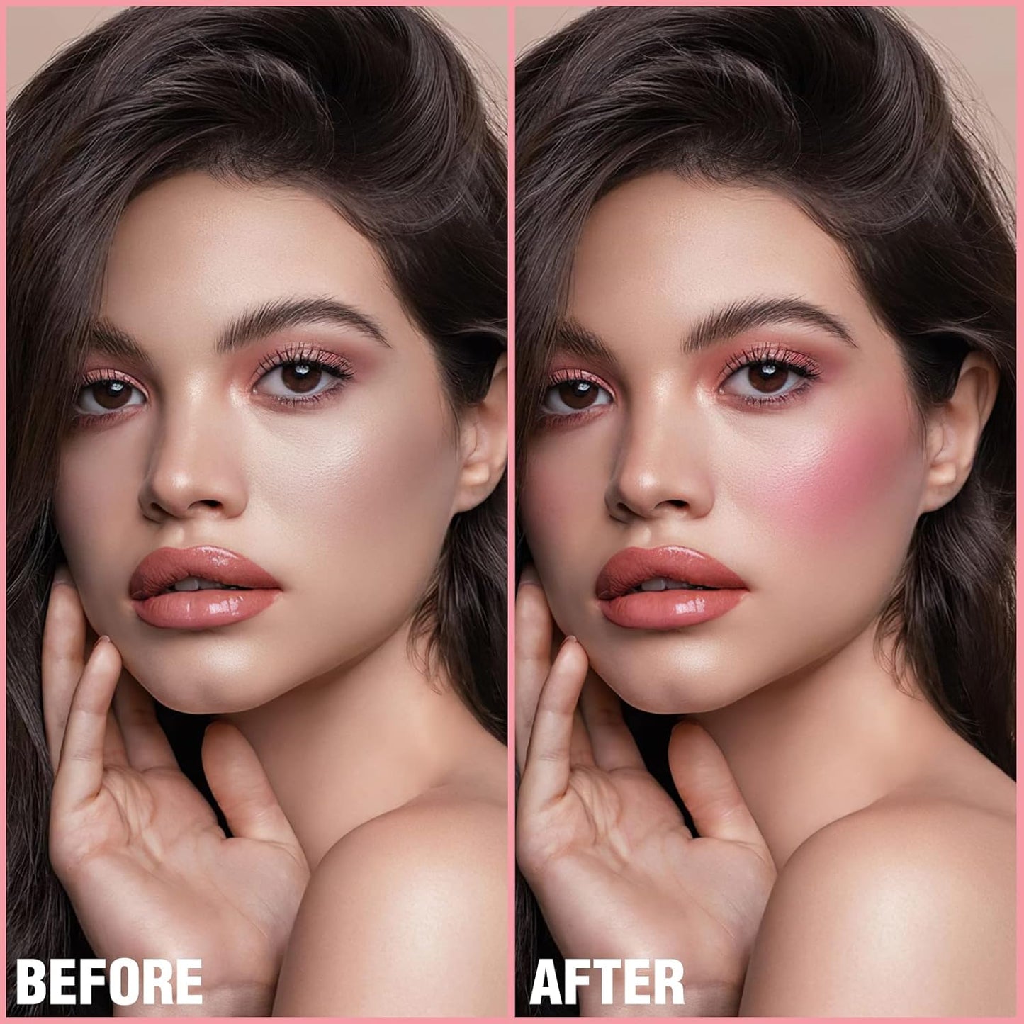 FOCALLURE Cream Blush Makeup,Buildable Blush Stick for Cheeks,Matte and Dewy Finish,Long Wearing,Easy Application,Lightweight Multi Stick,BABY PINK