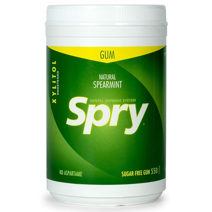 Spry Fresh Natural Xylitol Chewing Gum Dental Defense System - Aspartame-Free, Sugar-Free, Non-GMO, Gluten-Free (Variety Pack, 550 Count - Pack of 2)