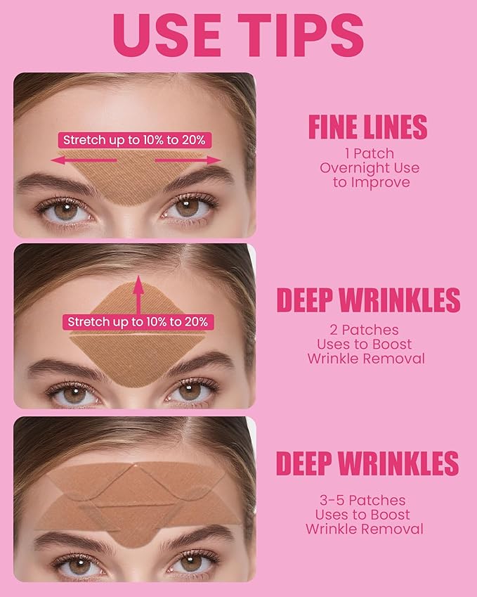 Akissos Facial Wrinkle Patches 80PCS Update Version Multi Area Anti Wrinkles Forehead Wrinkle Patches, Face Lift Tape for Wrinkles Overnight to Smooth Forehead Eyebrow Frown 11 Eye Smile Lines Lip