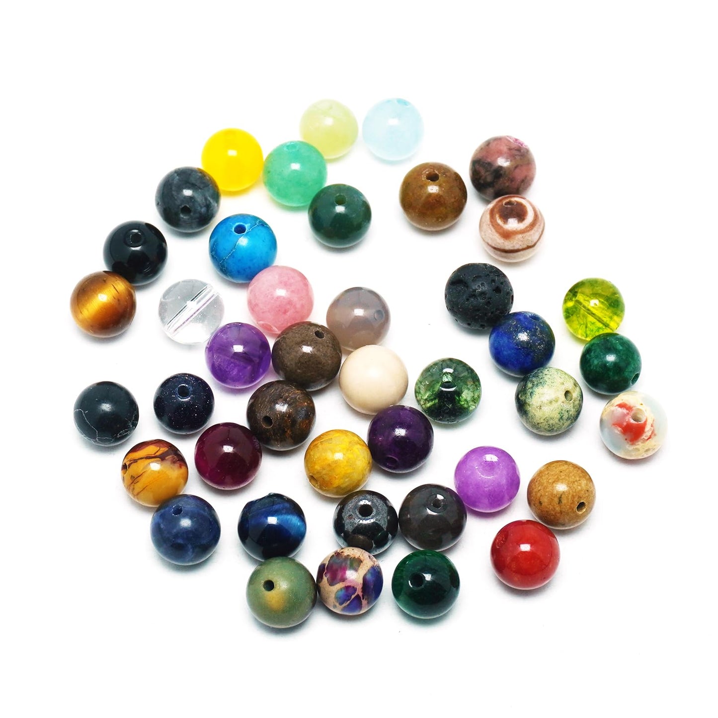 DIQIO Natural Lava Beads for Jewelry Making - Stone Beads Gemstone Beads for Bracelets, 6mm Black Lava Round Loose Beads(58-60pcs, 6mm, Lava)