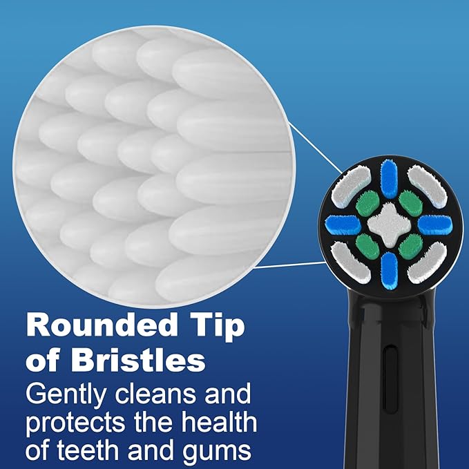 12 Pack Smart Cleaning IO Replacement Heads Compatible with Oral B iO 2 3 4 5 6 7 8 9 10 Series Electric Toothbrush, Brush Heads Compatible with Oral B iO Electric Handles (Black/White)