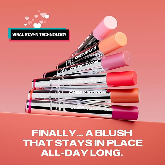 Sacheu Cheek STAY-N Liquid Blush for Cheeks — High Pigment, Buildable, Lightweight Cream Blush for Dewy & Radiant Flushed Cheeks — Long-lasting & Cruelty Free, I'm Cute
