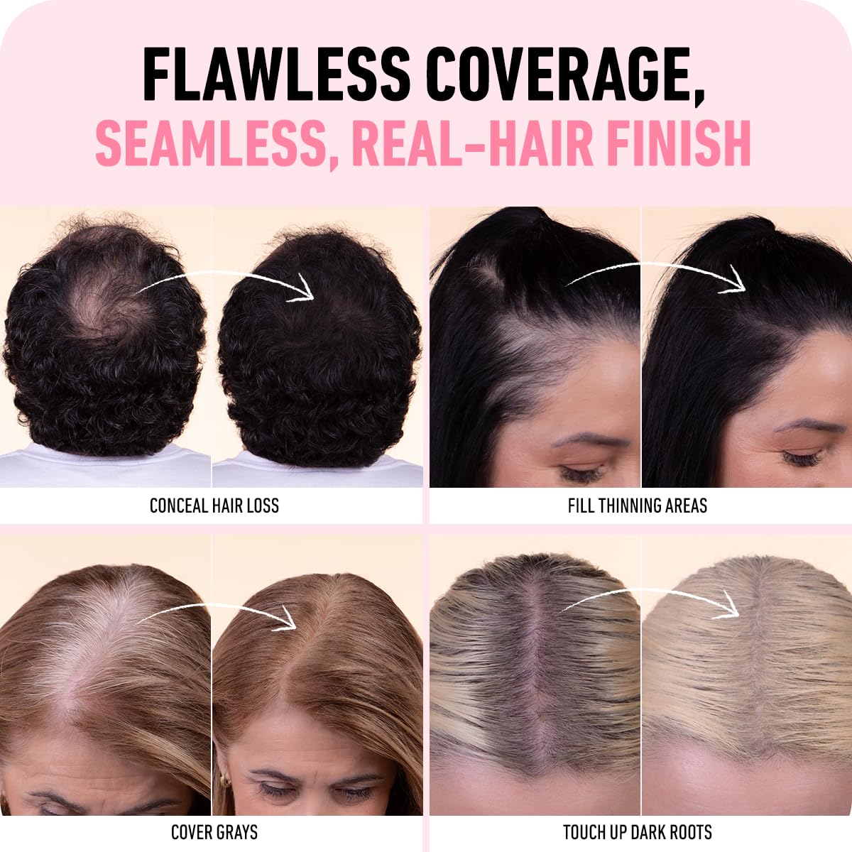 BOLDIFY Hairline Powder Color Sample Kit - Root Touch Up Hair Color for Gray Coverage - Bald Spot Concealing Hair Powder for Women & Men - 48-Hour Stain-Proof - Light + Medium Browns