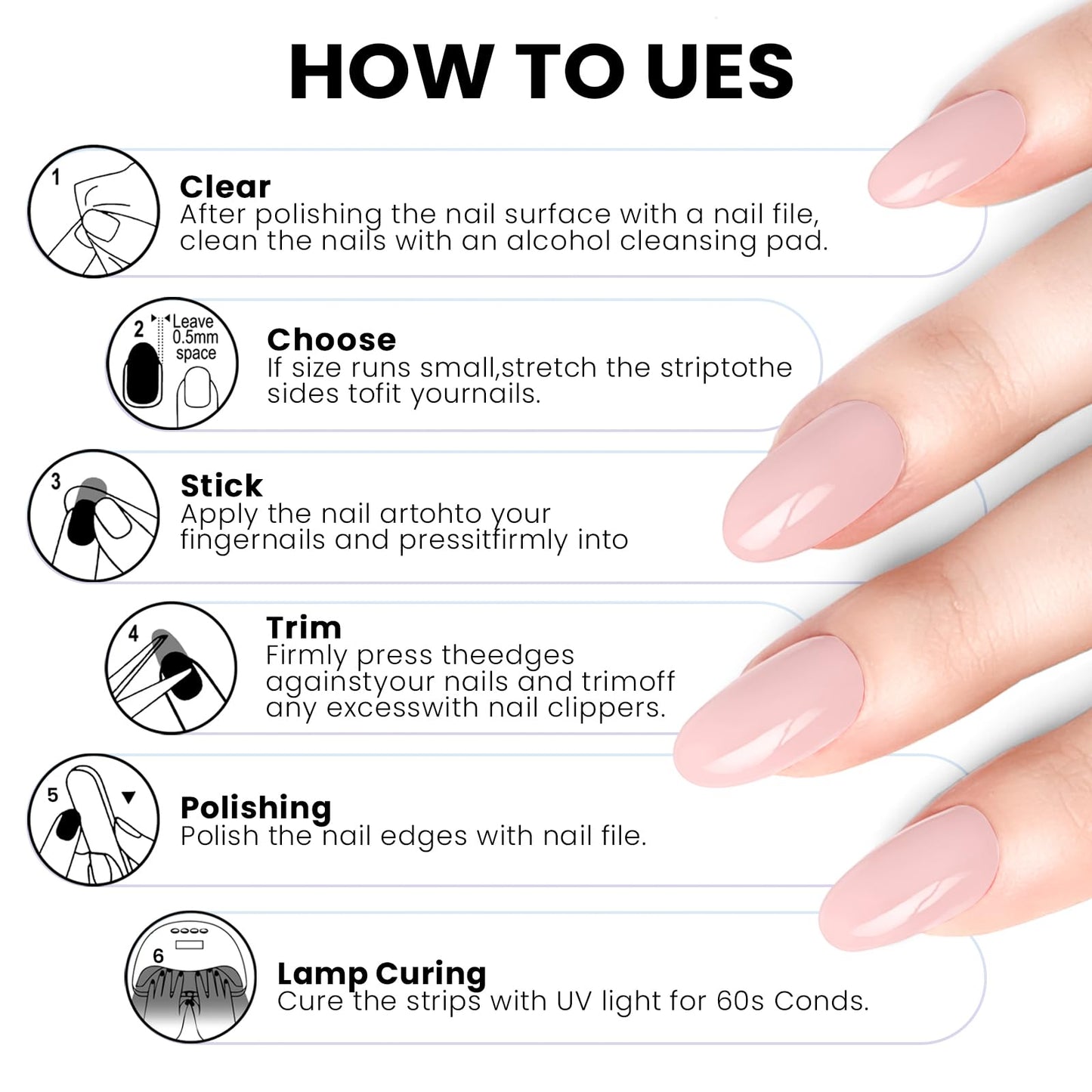 OAUEE Semi Cured Gel Nail Strips | Gel Nail Stickers with UV Light Required | Salon Quality, Easy Application and Removal（Butterfly Gilded Line）