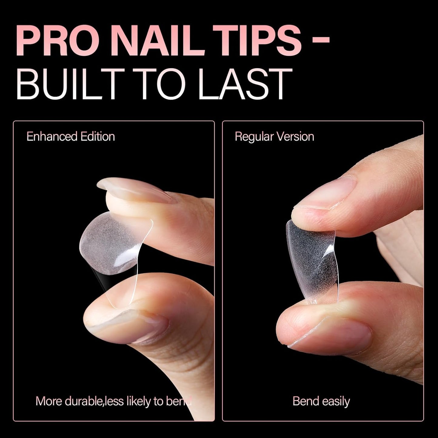 AILLSA Medium Almond Nail Tips - 450pcs Thickened False Nail Tips Half Matte Nails Tips, Fake Nails Nail Extension for Manicure