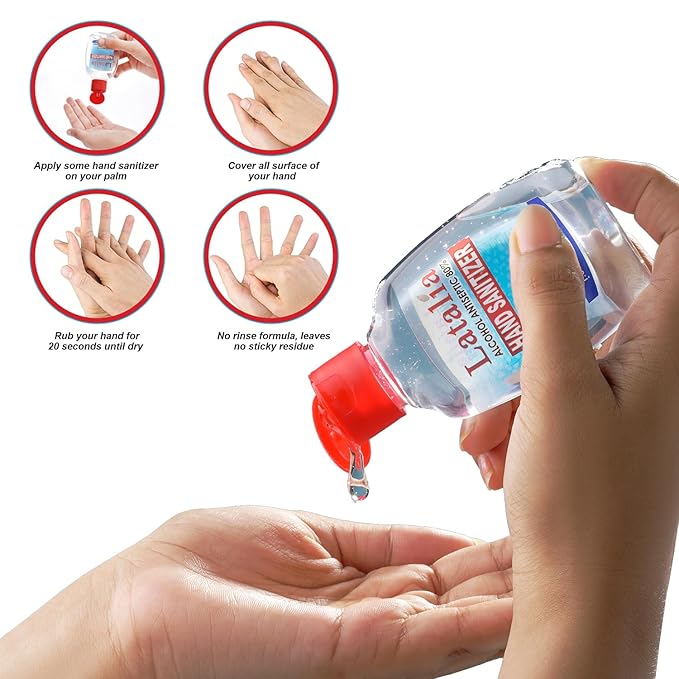 Latalia Mini Hand Sanitizer Travel Size Pack of 144 | 1.85 fl oz with 80% Alcohol Small Hand Sanitizer Bulk For Non-Sticky, Unscented, Gentle & Fresh Hands Anytime