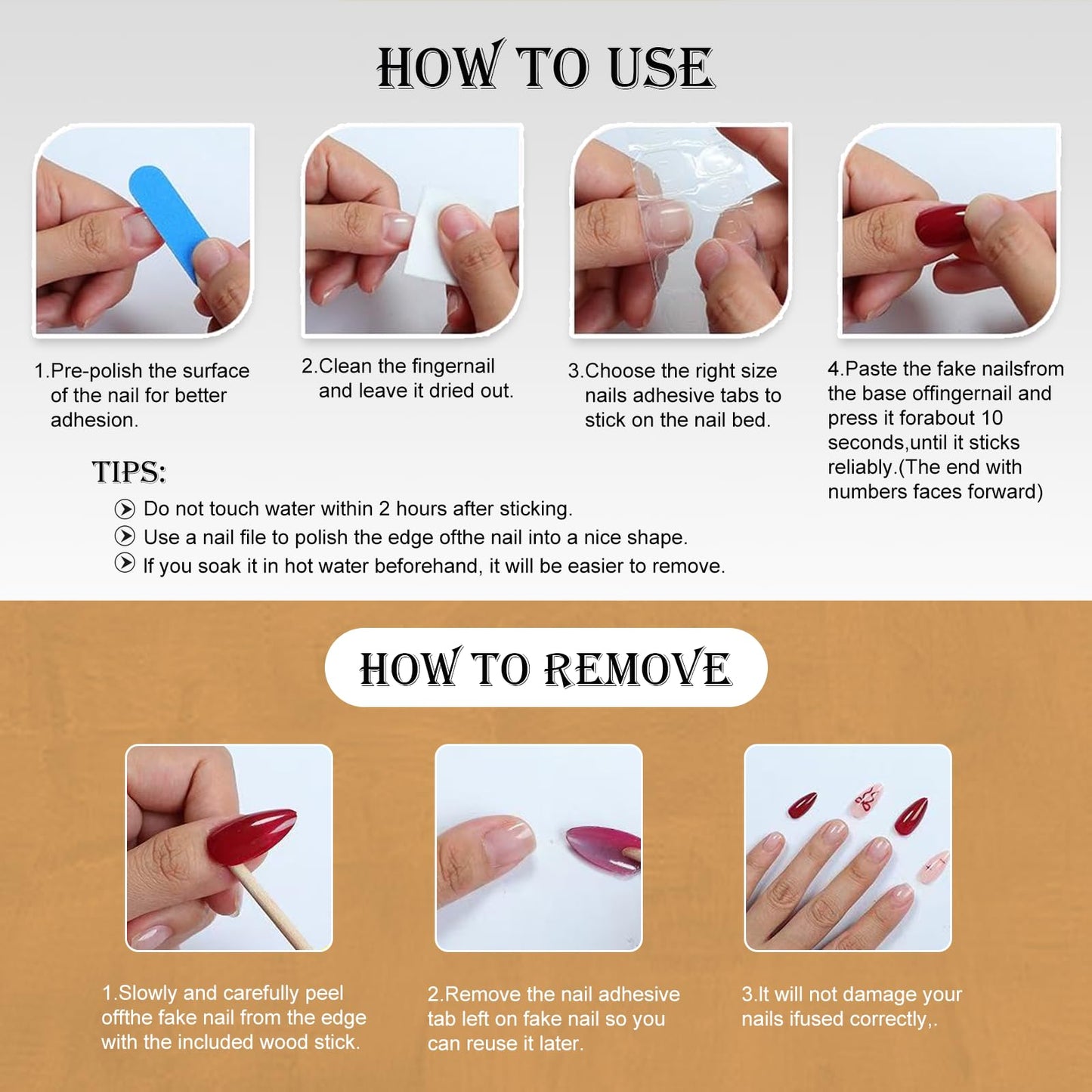 Handmade Press On Nails – Short Almond False Nails for Women, Reusable Acrylic White French Tip with Pearl & 3D Flowers Design – Salon Quality Fake Nails (10PCS Size S)