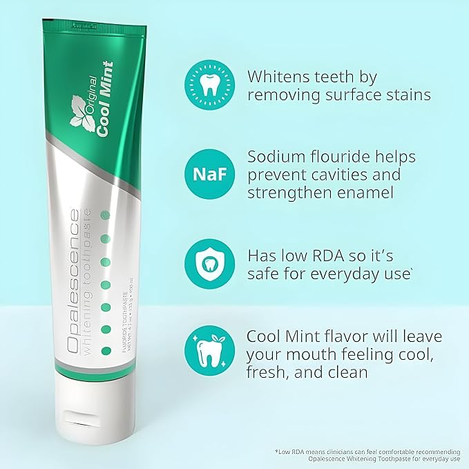 Opalescence Whitening Bundle - Opalescence Go 15% Hydrogen Peroxide Prefilled Whitening Trays and Whitening Toothpaste - Mint Flavor 5194-5166