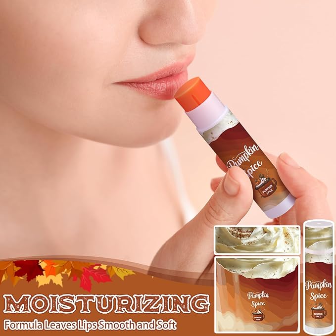 75 Pcs Pumpkin Spice Lip Balm Bulk Fall Thanksgiving Party Favor Basket Stuffers Small Thank You Appreciation Gifts Advent Beauty Calendar for Adult Women Men Employee Coworker Staff Teacher Customer