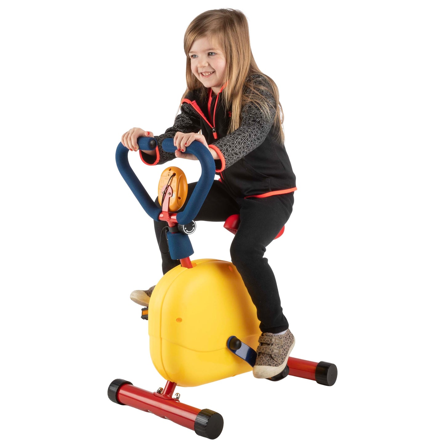 Kids Exercise Bike - Indoor Stationary Cycle Riding Toy with Adjustable Seat - Kids Workout Equipment for Boys and Girls Ages 4 and Up by Hey Play