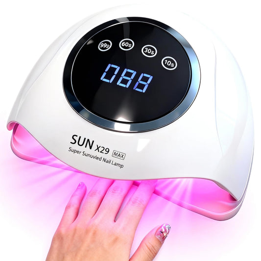 PROFESSIONAL 500W UV LED NAIL LAMP - 90 LED Bulbs for Fast Curing Gel Nail Polish - Smart Sensor with 4 Timers (10S/30S/60S/99S) - Portable Nail Dryer for Home & Salon Use - Quick & Even Drying