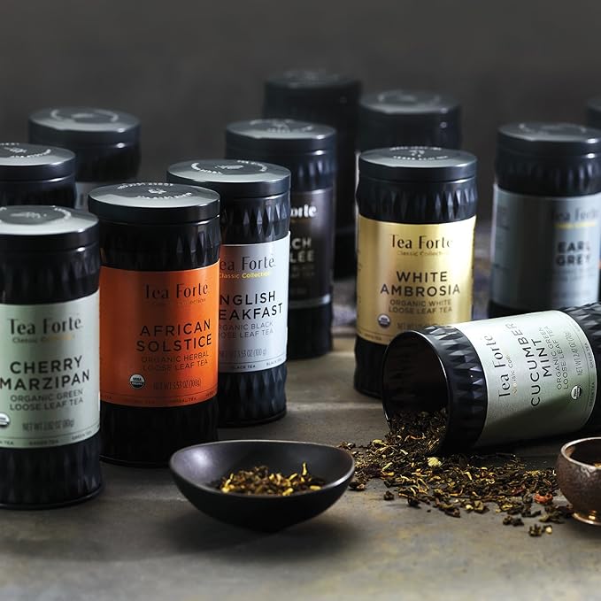 Tea Forte Cherry Cosmo Premium Organic Loose Leaf Caffeine-Free Herbal Tea Blend Canister, Makes 35-50 Cups
