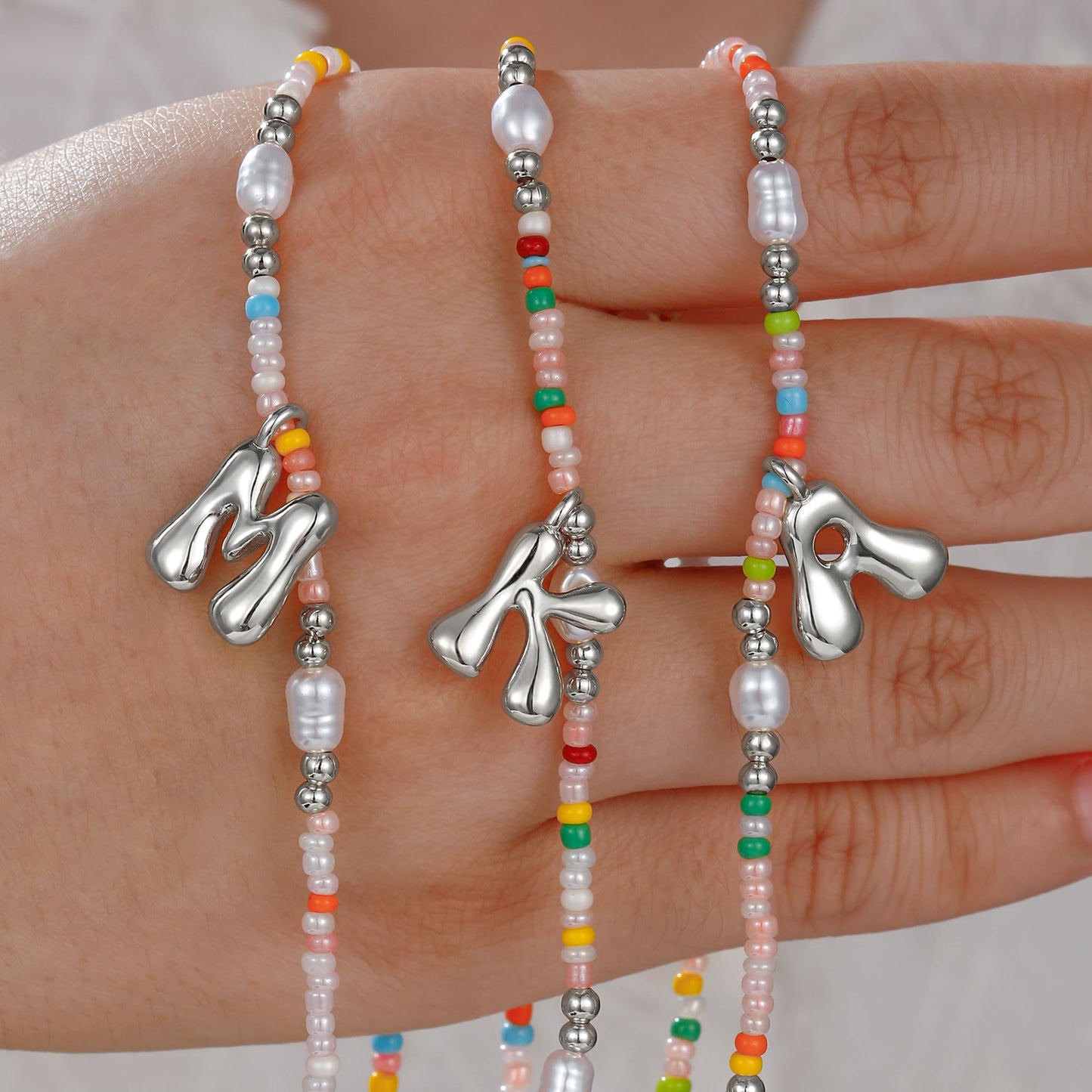 Ritach 7 8 9 10 Year Old Girl Gifts - Initial Necklace for Girls Jewelry Beaded Letter Y Necklace Silver Initial Necklaces for Women Gifts for 7 8 9 10 11 Year Old Girl Birthday Gift