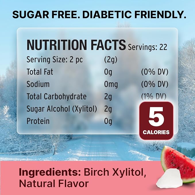 Strawberry KETO Xylitol Candy Chips (1-Pack) - SNØ 1.5oz Tin - Sugar-Free Candy With Only 2 Ingredients | Low Carbs, Diabetic-Friendly, Non-GMO, Vegan, GF & Kosher | Purest candy in the world