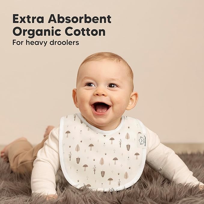 8-Pack Organic Baby Bibs for Boys, Girls - Soft Cotton Drooling and Teething Bibs for Baby Girl & Boy, Extra Absorbent, Easy To Clean & Put On for Toddler, Newborn, Infant 0-24 Months (Prairie)