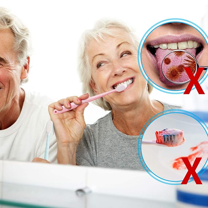 Boao 4 Pieces Extra Soft Toothbrushes for Sensitive Gums with 20000 Micro Nano Bristle for Adult Pregnant Gum Recession Elderly Braces, Protect Fragile Gums(Blue, Green, Pink, Beige)