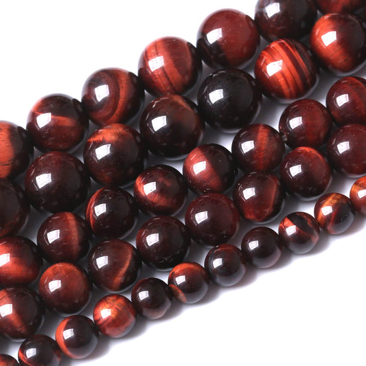 45PCS 8MM AAA Red Tiger Eye Stone Beads Natural Gemstone Bead Crystal Healing Energy Jewelry Making DIY 15 inches…