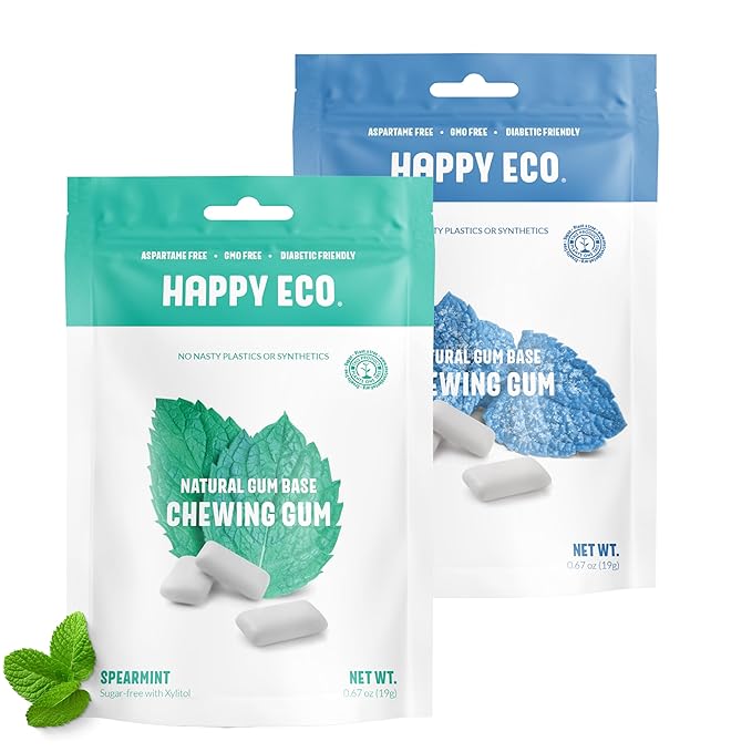Sugar Free Chewing Gum (84pcs) – Xylitol & Stevia Sweetened – Aspartame Free, All-Natural, Vegan, Gluten-Free, Keto – Assorted Mint