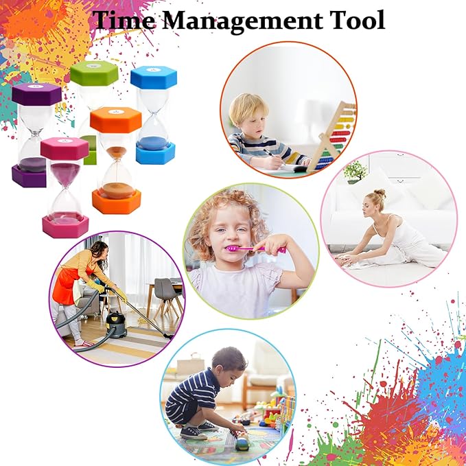 5 Minutes, Sand Timer, Hourglass Sandtimer, Kitchen Timer Digital for Cooking, Sandclock for Games, Classroom, Kitchen, Toothbrush Timer, Decoration, Pink