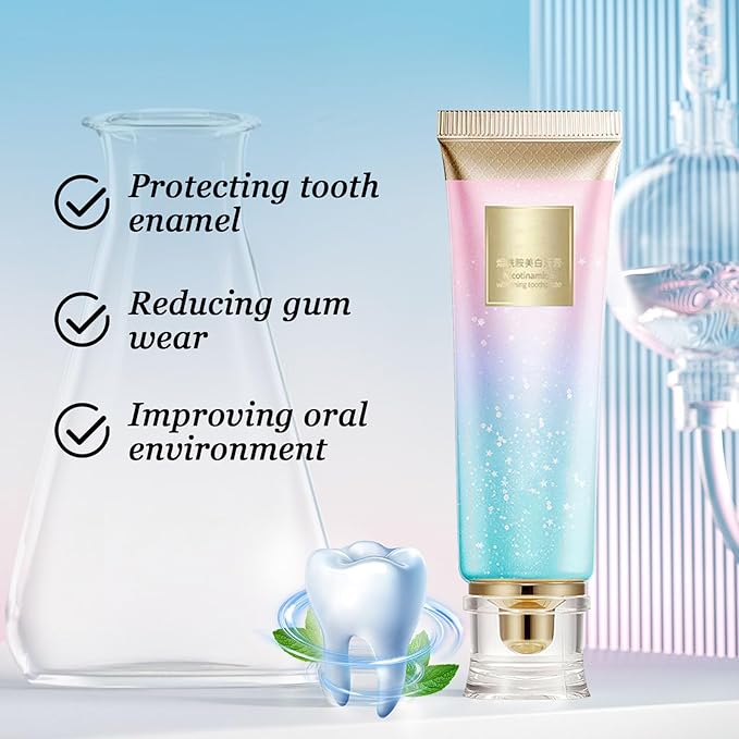 Niacinamide White Toothpaste, Niacinamide Whitening, Complete Care Toothpaste, Remove Tooth Stains, Repair and Protect Teeth, Natural Peppermint