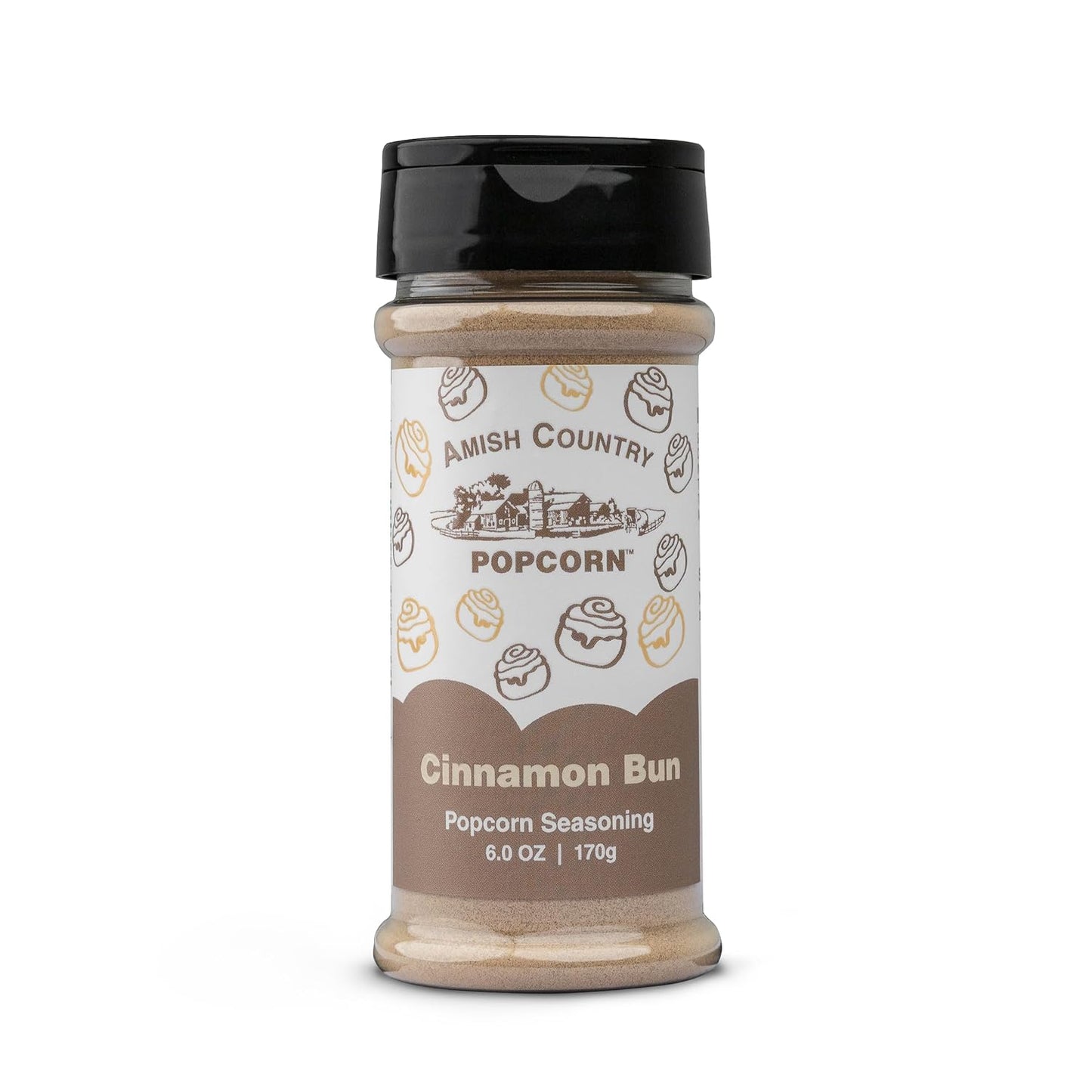 Amish Country Popcorn | Cinnamon Bun Seasoning - 6 oz | Old Fashioned, Non-GMO and Gluten Free