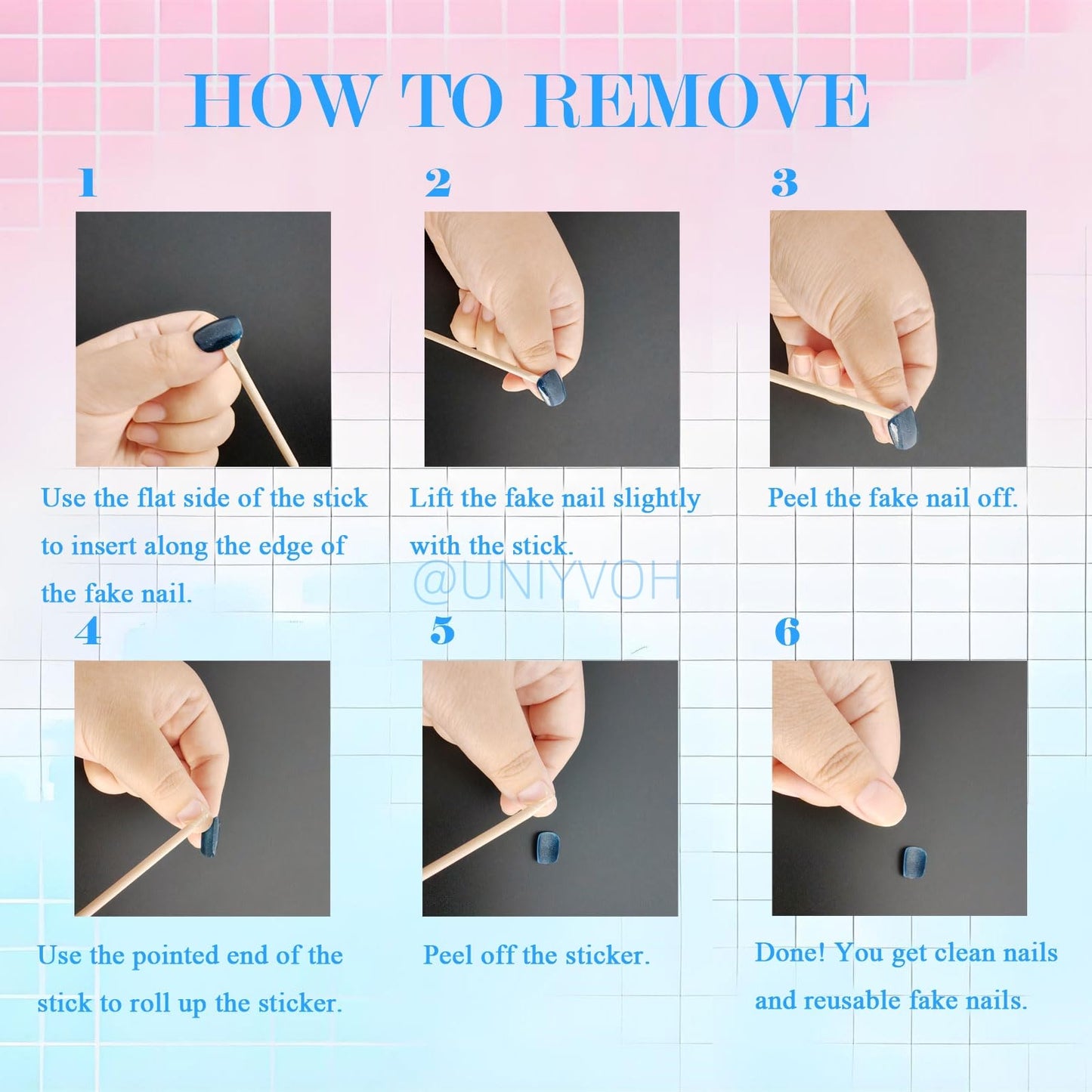 Short Square Press on Nails 3D Flower False Nails with Designs, Glitter Fake Nails Handmade Reusable Manicure Kit (Golden#Medium)