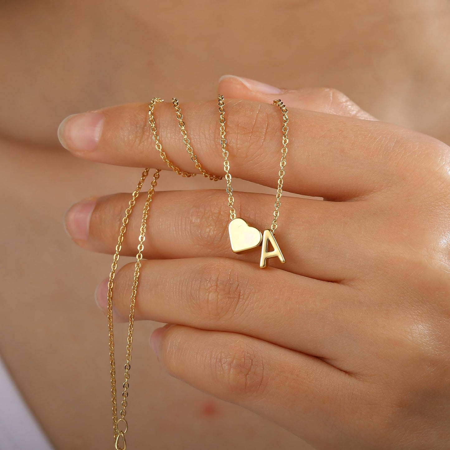 Turandoss Heart Initial Necklaces for Women Trendy, Dainty X Heart Tiny Initial Necklaces Letter Jewelry for Women