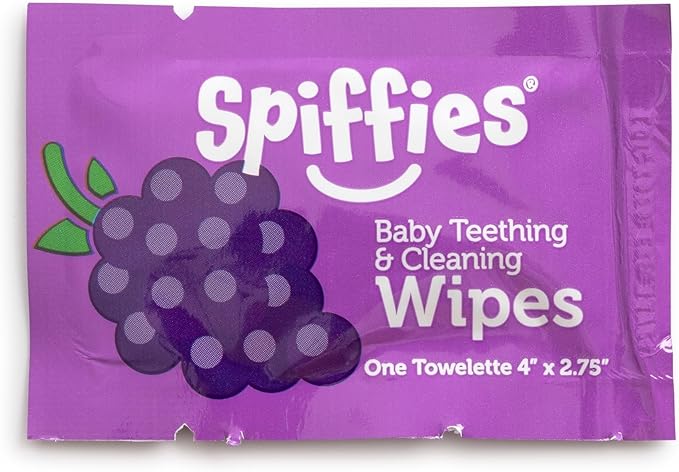 Baby Teeth Wipes - Grape Flavor, Xylitol-Enriched Baby Gum Cleaner & Dental Wipes for Teething Relief and Teeth Cleaning - Safe for Infants & Toddlers, 20 Count (Pack of 6)