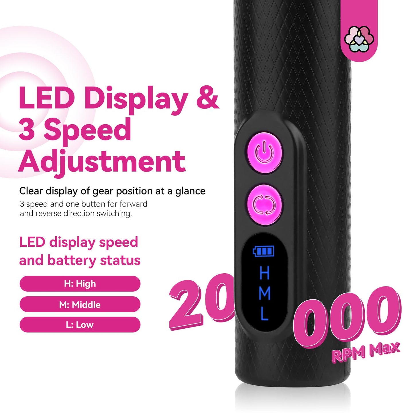 SAVILAND Electric Nail Drill Professional: 20000RPM Cordless Electric Nail File with Base Rechargeable Nail Drill for Gel Acrylic Nails Remove Polish Manicure Pedicure Salon at Home