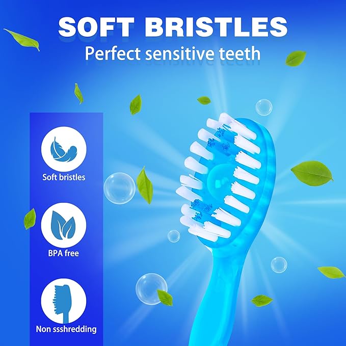 Mini Disposable Toothbrushes with Toothpaste 5 in 1 Travel Toothbrush Individually Wrapped Portable with Toothpaste + Tongue Scraper + Picks+Floss Travel Case 26pcs(Peach, 26)